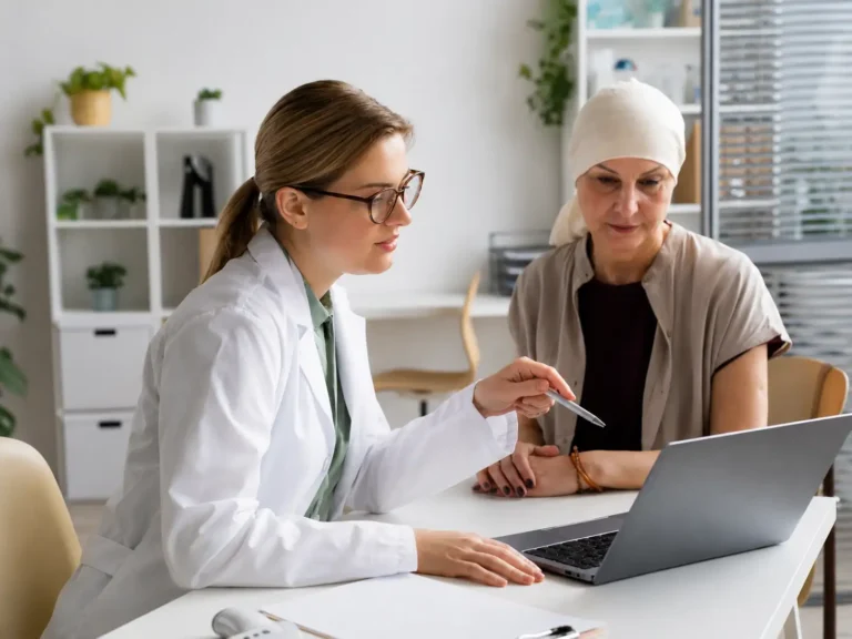 Cancer Patient and Doctor
